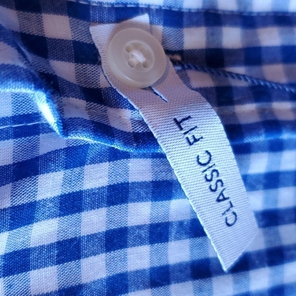 Saddlebred NWT easy care SS blue check button down shirt large classic fit - Picture 2 of 9